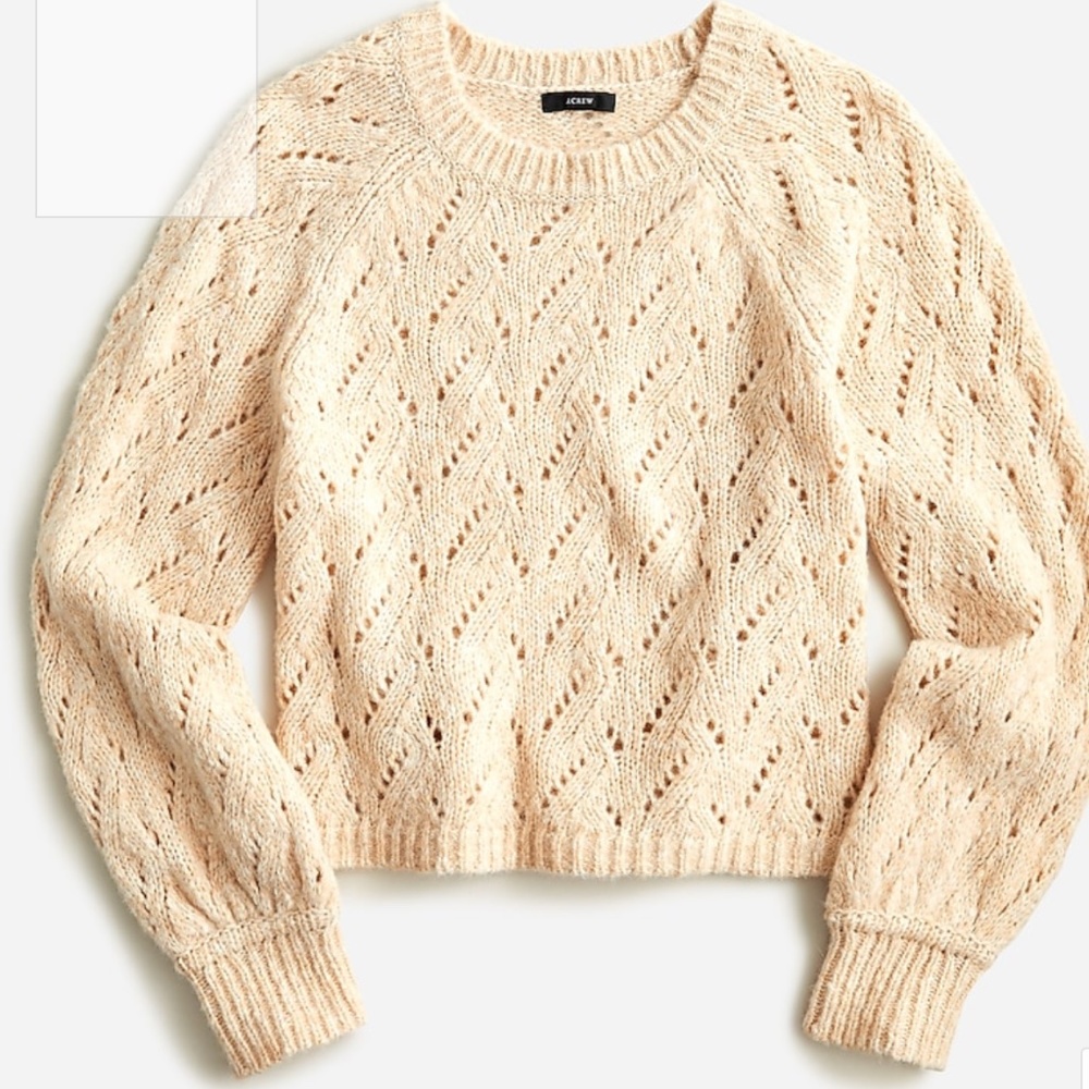 J. Crew Women's Pointelle crewneck sweater Size Medium
